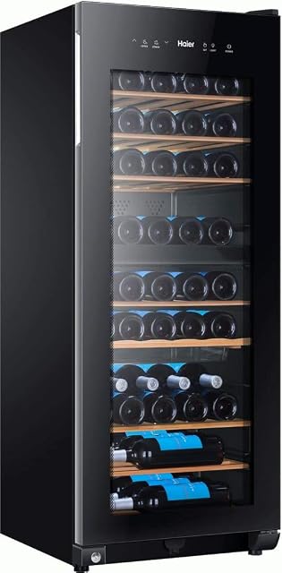 Vinoteca de dos zonas Haier WS53GDA de 53 botellas, negra