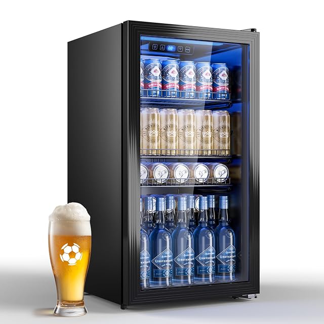 Nevera de bebidas TRIUMPHKEY de 90 L con puerta de cristal